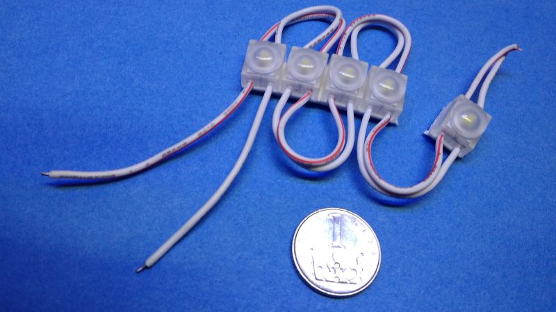 LED modul 1x2835 teplá bílá,160°,12V/0,36W,IP67