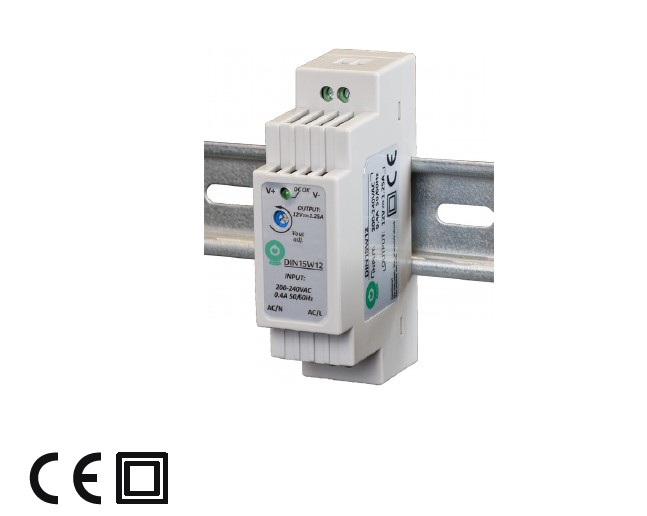 Napájecí zdroj na DIN lištu 15W 12V/1,25A, POS