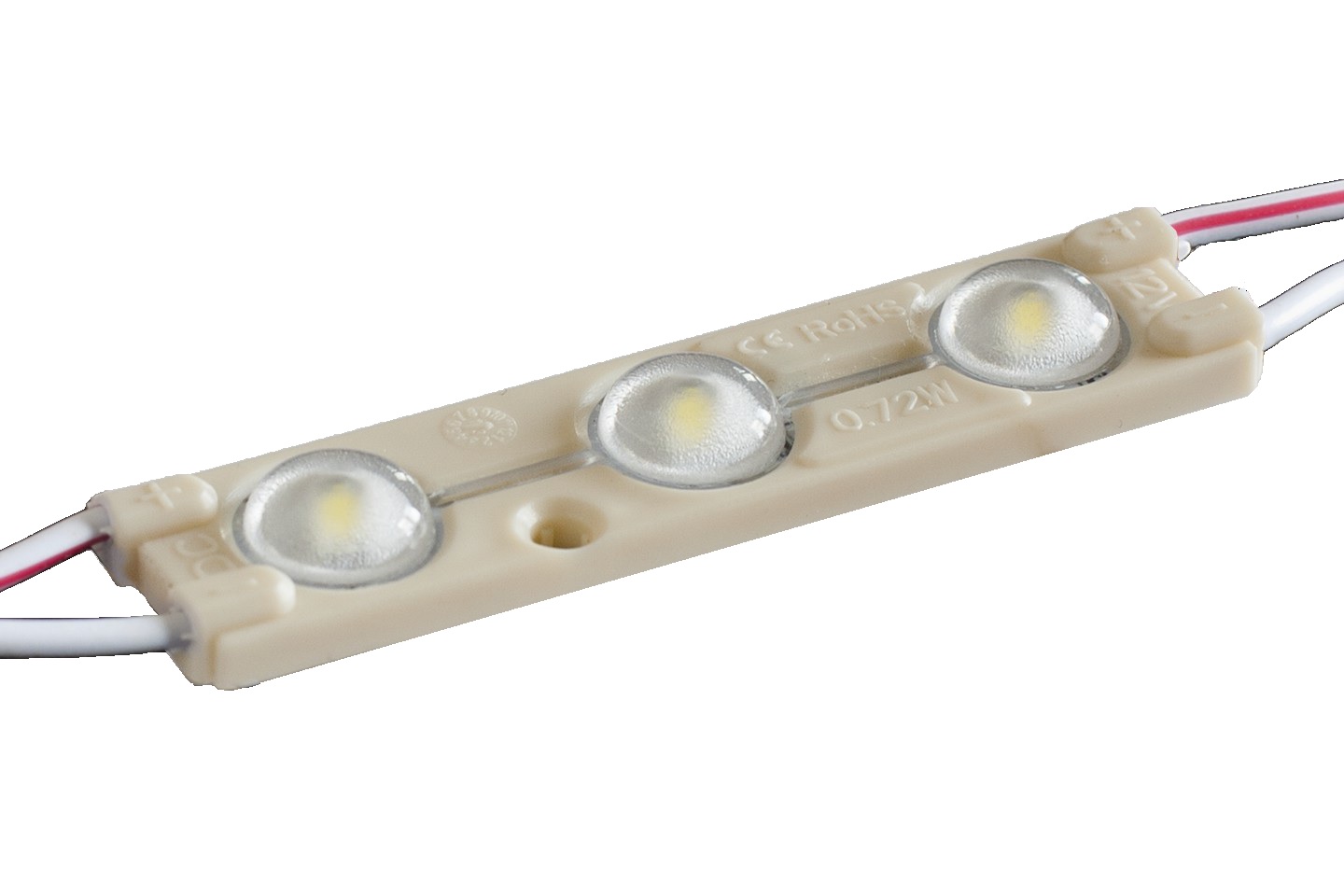 LED modul 3x2835 teplá bílá 160°,IP67,12V/0,72W CC