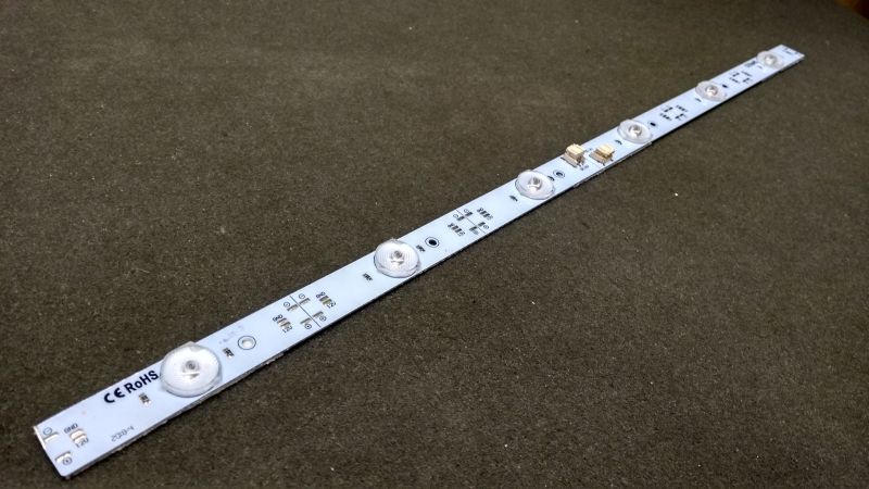 LED lišta 6x3030, bílá~6000K,170°,IP33,12V/6W,48cm