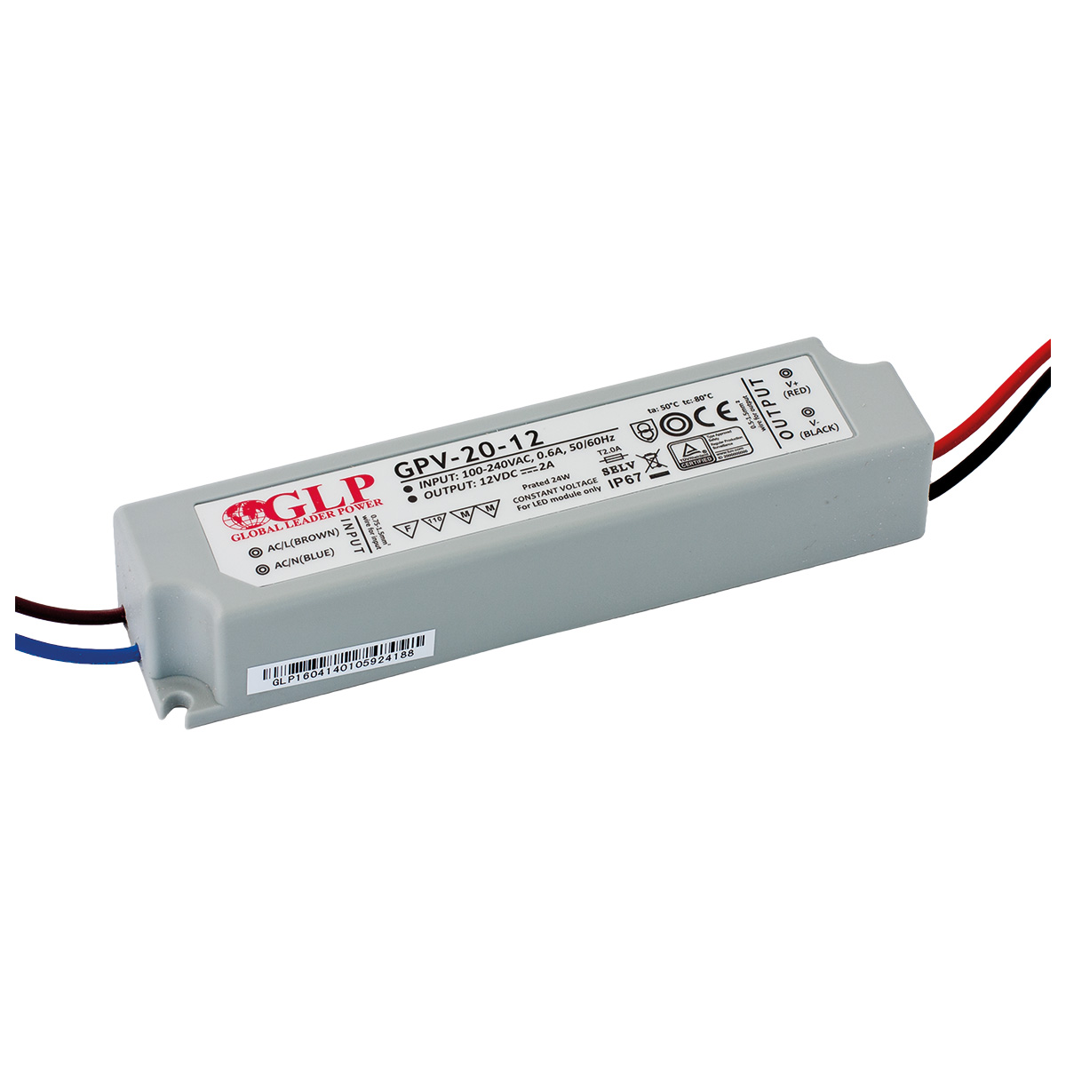 Napájecí zdroj GPV-20-12, 12V/2A, IP67, GLP