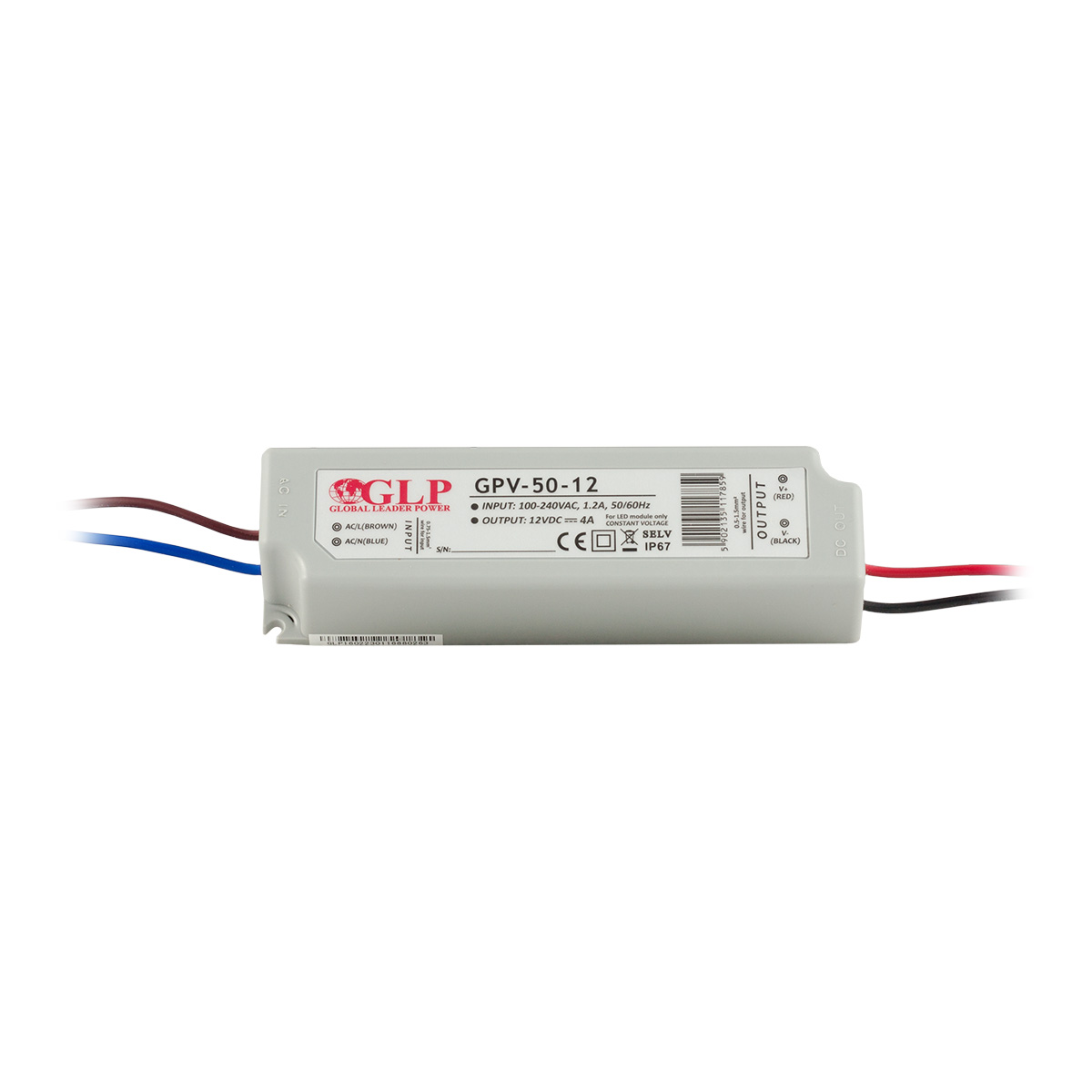 Napájecí zdroj GPV-50-12, 12V/4A, IP67, GLP