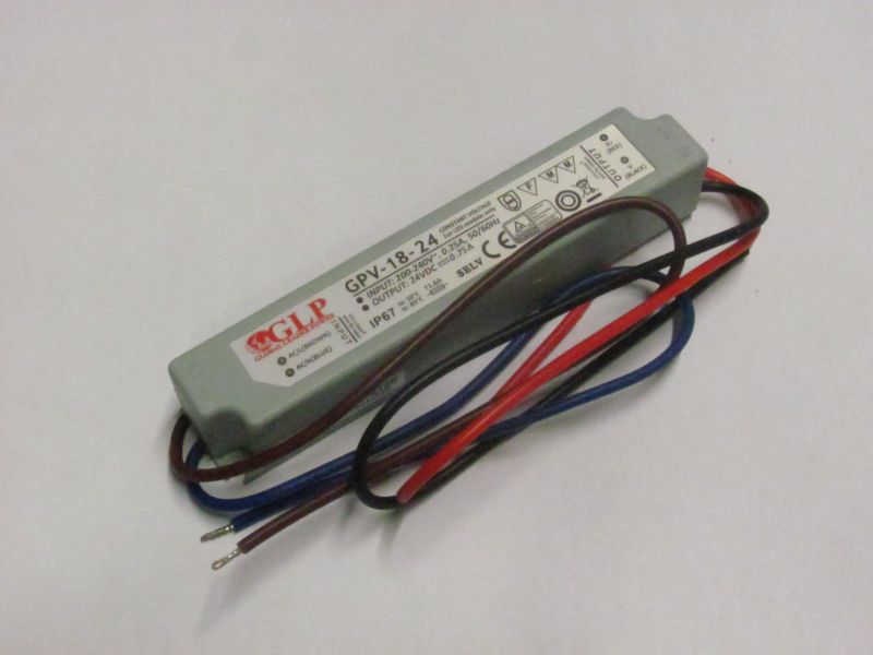 Napájecí zdroj GPV-18-24, 24V/0,75A, IP67, GLP