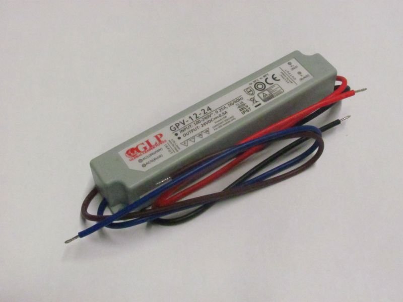 Napájecí zdroj GPV-12-24, 24V/0,5A, IP67, GLP