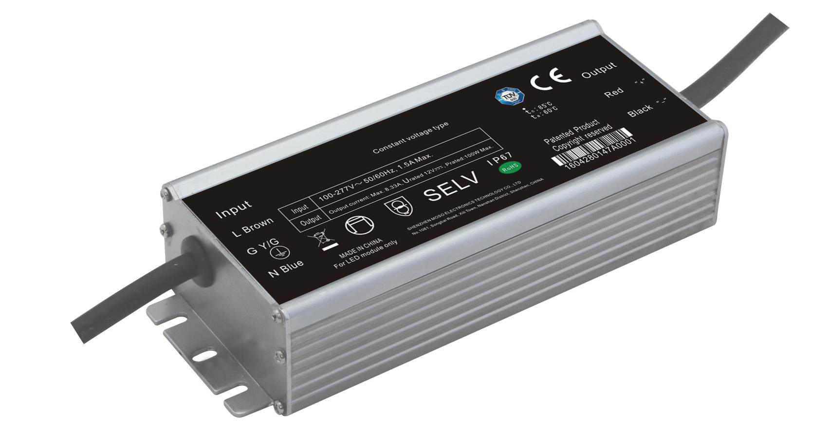 Napájecí zdroj GLSV-100B012, 12V/8,33A, IP65, GLP