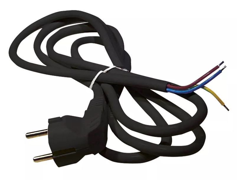 Flexošňůra 3x0,75mm 3m černá, 90°/vodiče